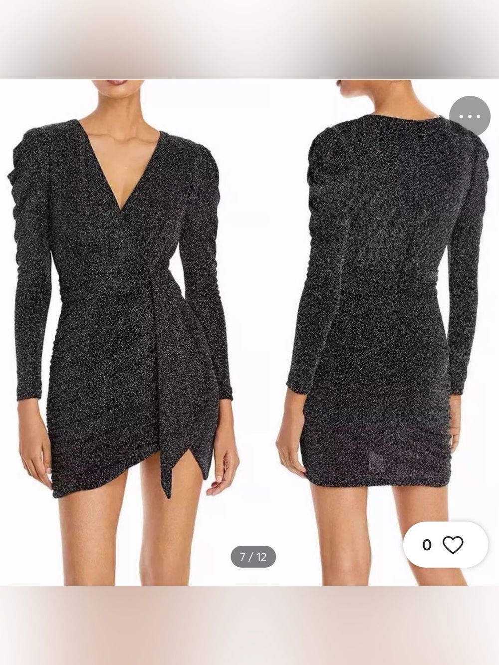 Aqua Black Metallic Mini Dress